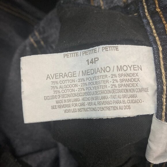 Gloria Vanderbilt Amanda Straight Leg Women's size 14P Dark Blue Denim jeans - Picture 4 of 4